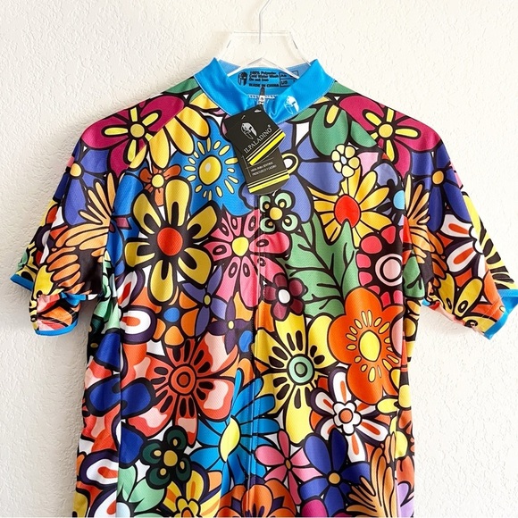 ILPALADINO Women's Cycling Jersey NWT Size Large Floral Multi Color - Picture 2 of 10
